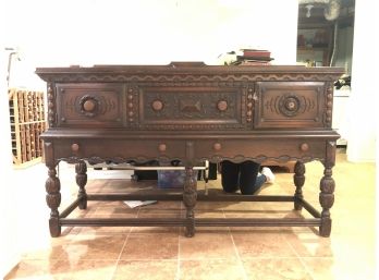 Carved Wooden Gothic Buffet Table