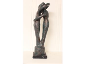 Vintage Modern Art Sculpture Of Entwined Lovers With Marking