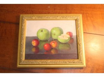 Framed Acrylic On Canvas Fruit Still-Life Signed By Artist