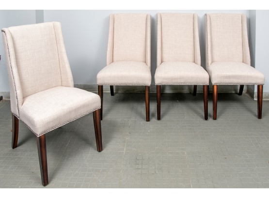 Safavieh Set Of Four Rachel Contemporary Linen Upholstered Side Chairs