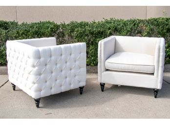 Pair Of Alexander Mid-Century Club Chairs With Tufted Design