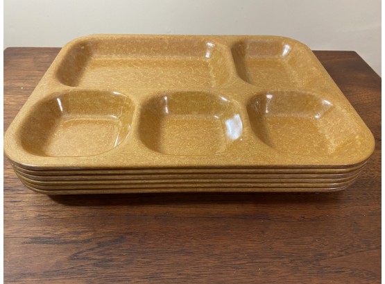 Set Of Six Vintage Five Section Food Trays By US BOLTA