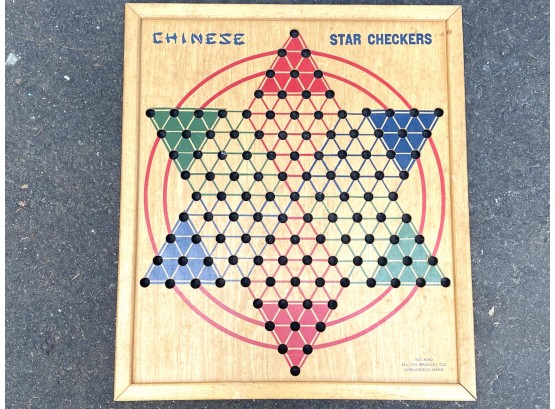 1940s Wooden Chinese Checkers Board Milton Bradley Springfield, MA