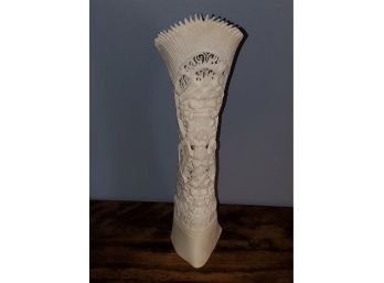 Incredible Hand Carved Ox Bone Vase With Bali Dragon Design