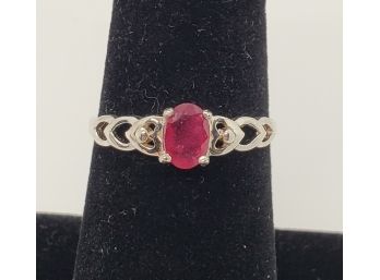 Petite Ruby Ring In Sterling Silver