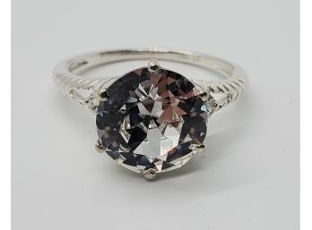 Swarovski White Crystal Ring In Sterling