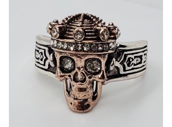 Cool Skull King Ring With Faux Gems