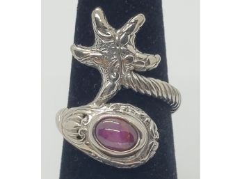 Bali Indian Star Ruby Ring In Sterling