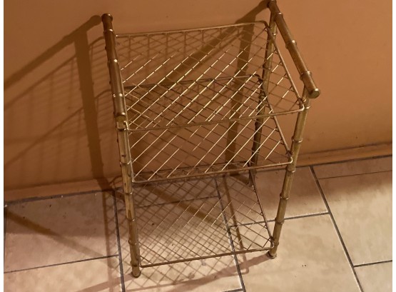 Vintage Brass Tone Mesh Plant Stand