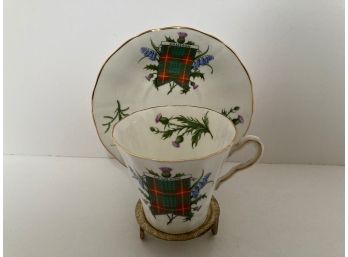 Vintage Adderley Tartan Tea Cup And Saucer