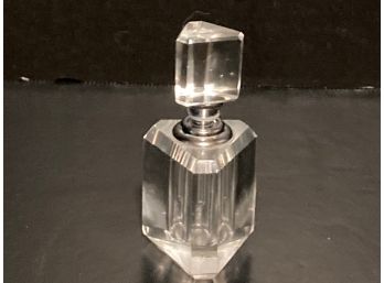 Vintage Crystal Perfume Bottle With Dab Stick