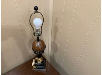 Vintage Table Lamp Wooden Ball (No Shade)