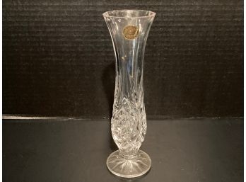 Vintage Crystal D'arques Footed Bud Vase (8 Inches Tall)