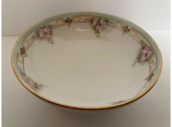 French Limoges Tresemann & Vogt Hand Painted Antique Footed Serving Bowl