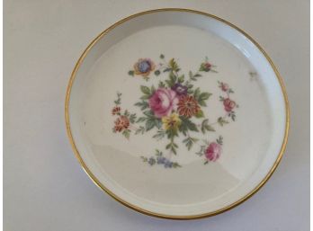 Vintage Minton Marlow Floral Porcelain Round Ribbed Candy Dish