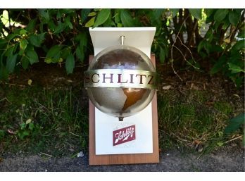 Rare Vintage Schlitz Beer Lighted Rotating Globe