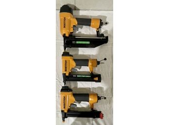 Lot Of 3 Bostitch - Air Compressor Finishing Nailers W/ Nylon Carrying Case