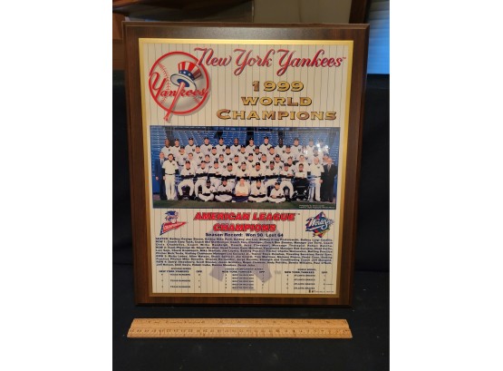 1999 N.Y. Yankees World Champion Plaque