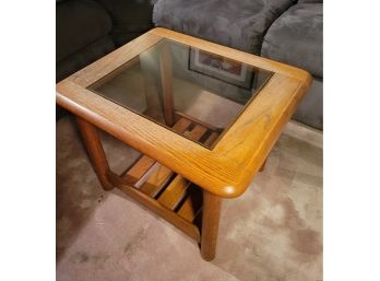 Solid Glass Wood Coffee Table