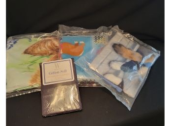 Dress Up Your Bed. - 3 New Fleece Throws And 2 New Pillow Cases