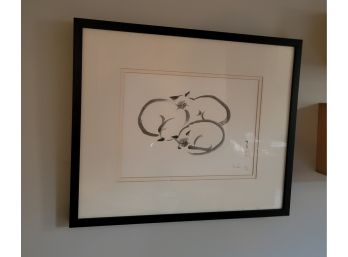 Cat Art #19   -   Black And White Cat Prints By Meiko