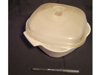 Large White Casserole With Lid