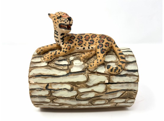 Unique Box In The Style Of A Cheetah On A Log