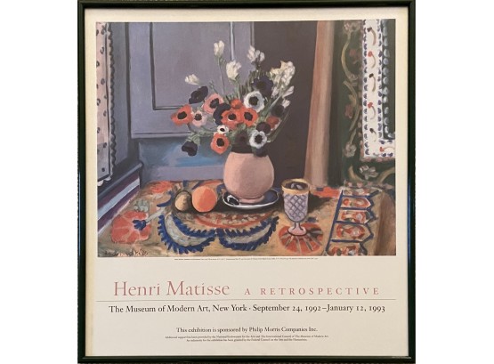 'Henri Matisse - A Retrospective' Museum Of Modern Art Framed Vintage Exhibition Poster