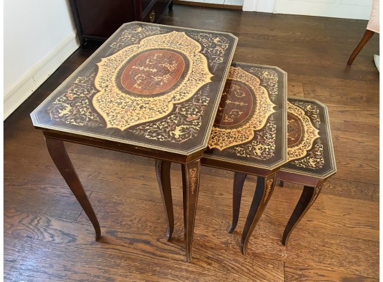 Vintage Italian Marquetry Nesting Tables