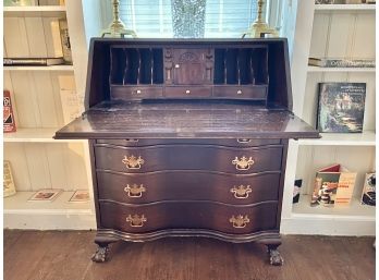 Vintage Ball And Clawfoot Chippendale Secretary Desk