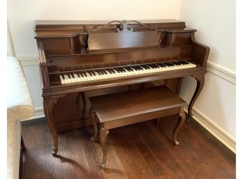 Vintage Janssen Upright Piano And Bench