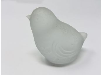 Vintage Baccarat Frosted Crystal Chick Figurine / Paperweight