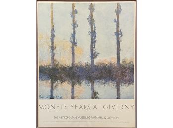 'Monet's Years At Giverny' Metropolitan Museum Of Art Vintage Exhibition Poster