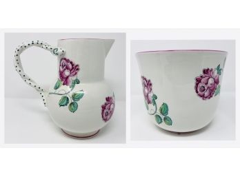 Tiffany & Co Strasbourg Flowers Pitcher And Pair Of Cache Pots