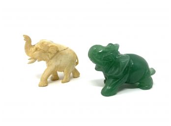Pair Of Chinese Elephant Figurines