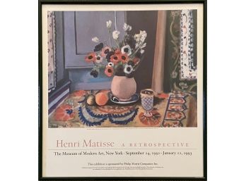 'Henri Matisse - A Retrospective' Museum Of Modern Art Framed Vintage Exhibition Poster