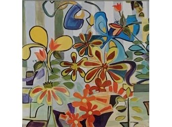 Joan Elan Davis, Lithograph Titled Happy Snappy Garden