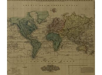 Henry S. Tanner Lithograph, World On Mercators, Projection, 1823