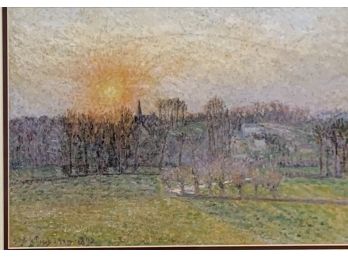 Camille Pissarro Lithograph Sunset At Bazincourt