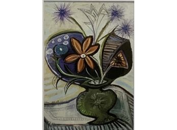 Erik Rennssen Lithograph, Vase With Flowers