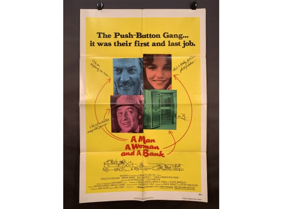 A Man And A Woman And A Bank Vintage Folded One Sheet Movie Poster