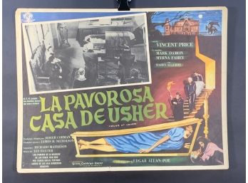 Vincent Price House Of Usher Movie Theater Lobby Card