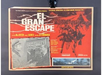 Steve Mcqueen The Great Escape Movie Theater Lobby Card