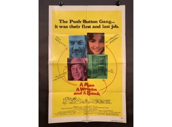 A Man And A Woman And A Bank Vintage Folded One Sheet Movie Poster