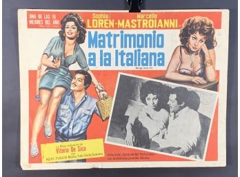 Sophia Loren Marriage Italian Style Movie Theater Lobby Card
