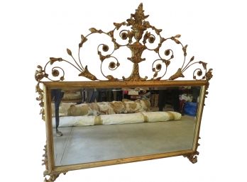 Antique Neoclassical Gilt Mirror With Urn Motif