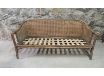 Vintage McGuire Bamboo And Cane Settee 1 Of 2