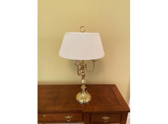 A Three Lights Buillote Style Brass Table Lamp.