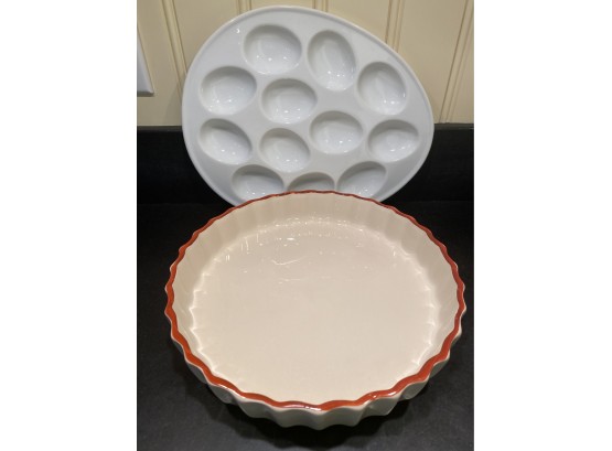 A Ceramic Egg Platter By Cordon Bleu And TG Green Ltd, Church Gresley England Pie Dish