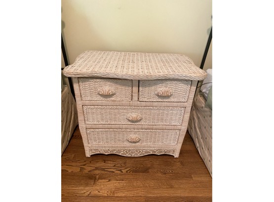 A Wicker Four Drawers Nightstand